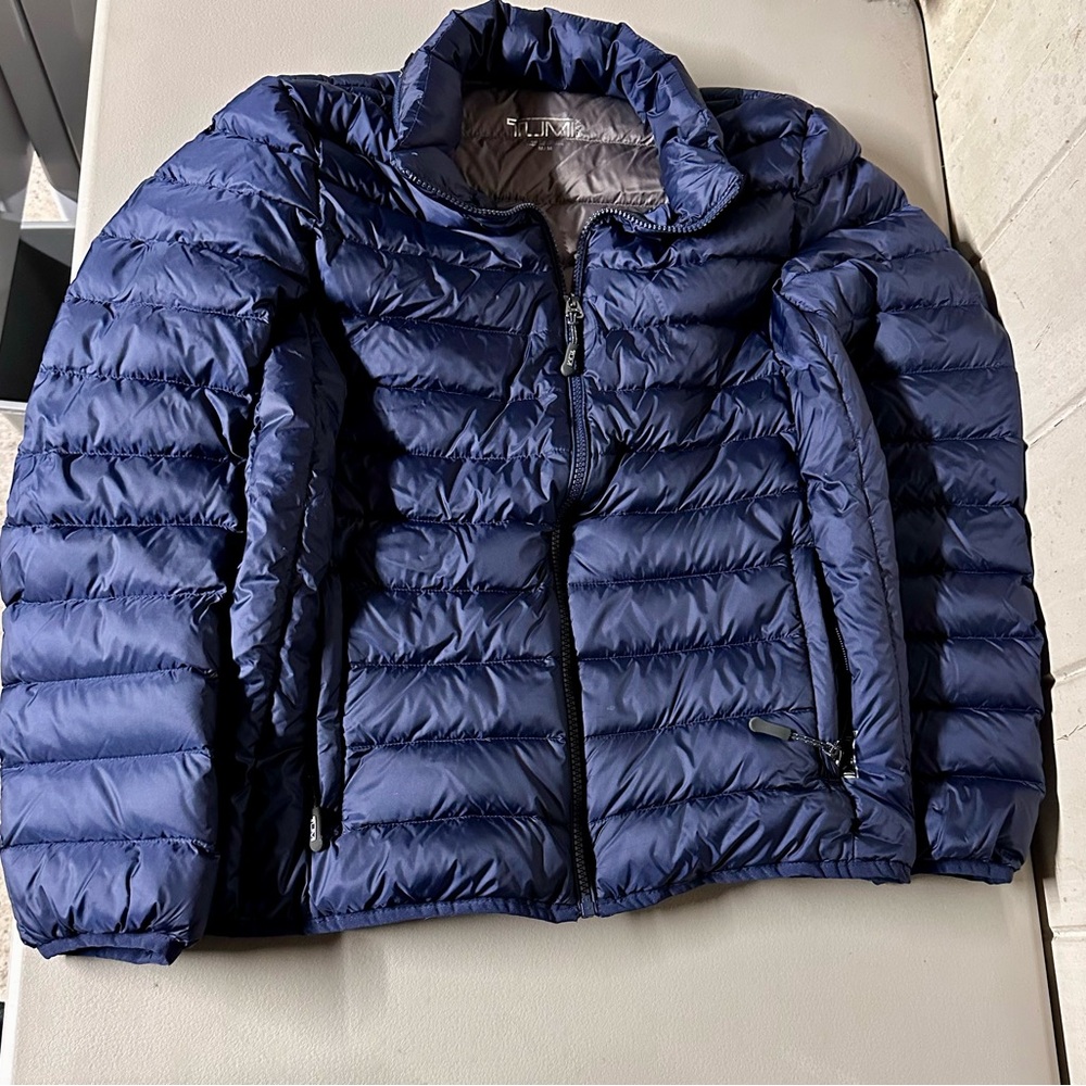 Tumi Pax Padded Down Jacket, Navy Blue, Size M